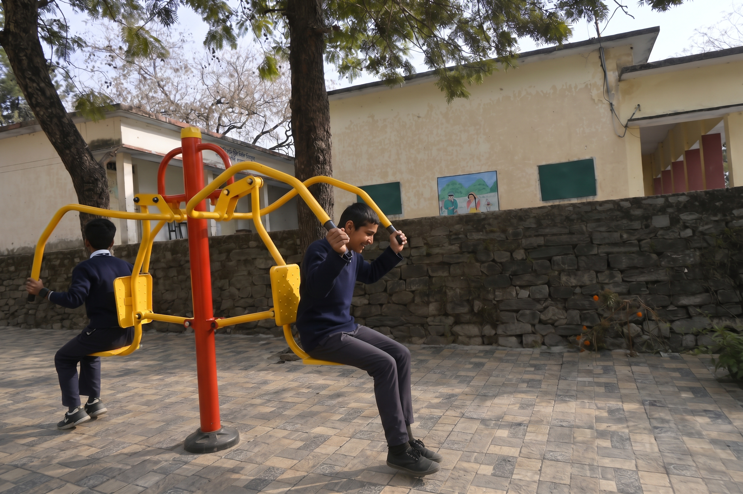 Concept visualisation of outdoor workout apparatus on campus